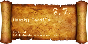 Heszky Tamás névjegykártya